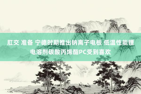 肛交 准备 宁德时期推出钠离子电板 低温性能锂电溶剂碳酸丙烯酯PC受到喜欢