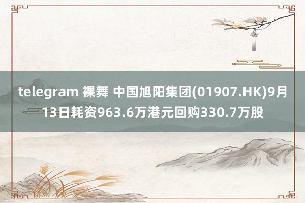 telegram 裸舞 中国旭阳集团(01907.HK)9月13日耗资963.6万港元回购330.7万股