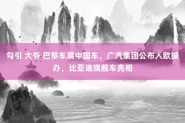 勾引 大爷 巴黎车展中国车，广汽集团公布入欧操办，比亚迪旗舰车亮相