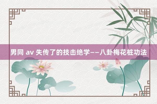 男同 av 失传了的技击绝学——八卦梅花桩功法