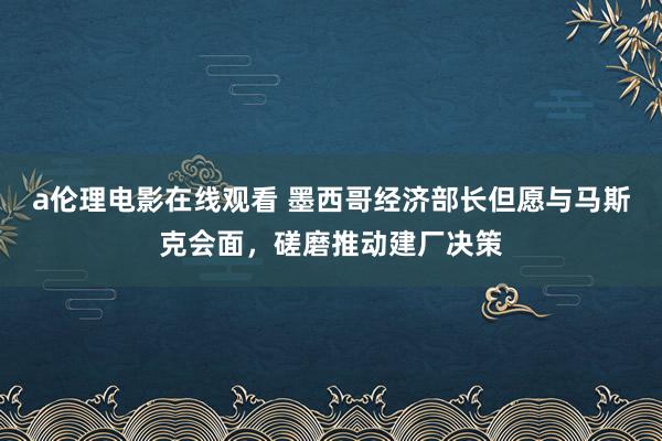 a伦理电影在线观看 墨西哥经济部长但愿与马斯克会面，磋磨推动建厂决策