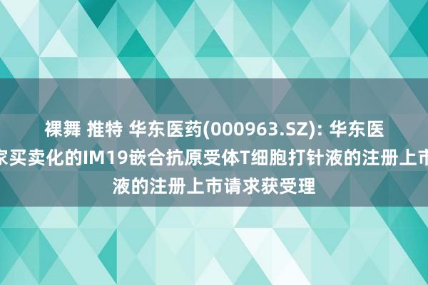 裸舞 推特 华东医药(000963.SZ): 华东医药(杭州)独家买卖化的IM19嵌合抗原受体T细胞打针液的注册上市请求获受理