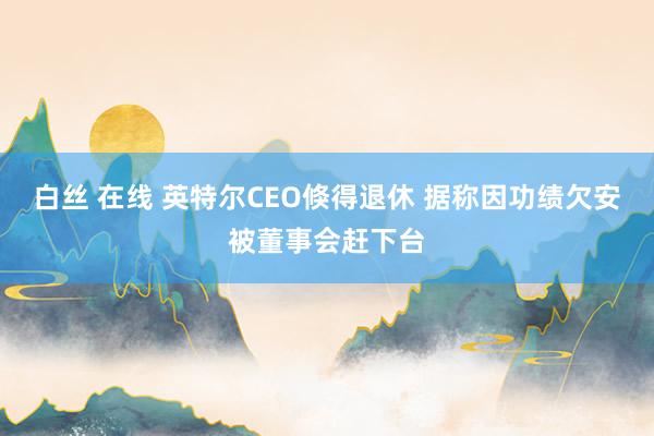 白丝 在线 英特尔CEO倏得退休 据称因功绩欠安被董事会赶下台