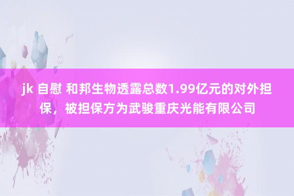 jk 自慰 和邦生物透露总数1.99亿元的对外担保，被担保方为武骏重庆光能有限公司