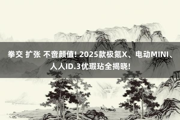 拳交 扩张 不啻颜值! 2025款极氪X、电动MINI、人人ID.3优瑕玷全揭晓!