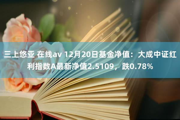 三上悠亚 在线av 12月20日基金净值：大成中证红利指数A最新净值2.5109，跌0.78%