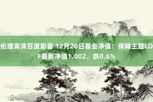 伦理高清百度影音 12月20日基金净值：保障主题LOF最新净值1.002，跌0.6%