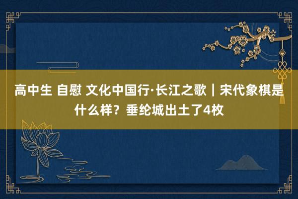 高中生 自慰 文化中国行·长江之歌｜宋代象棋是什么样？垂纶城出土了4枚