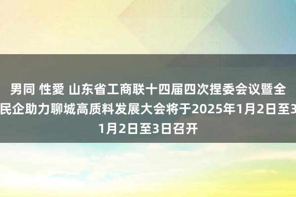 男同 性愛 山东省工商联十四届四次捏委会议暨全省优强民企助力聊城高质料发展大会将于2025年1月2日至3日召开