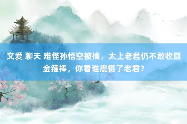 文爱 聊天 难怪孙悟空被擒，太上老君仍不敢收回金箍棒，你看谁震慑了老君？