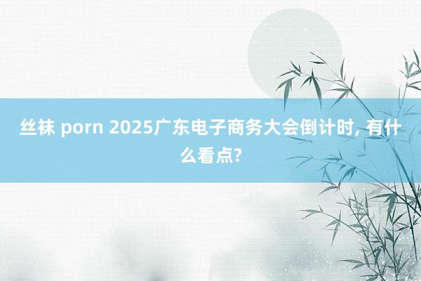 丝袜 porn 2025广东电子商务大会倒计时， 有什么看点?