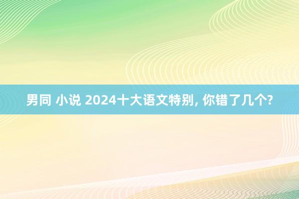 男同 小说 2024十大语文特别， 你错了几个?